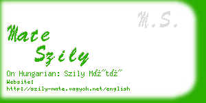mate szily business card